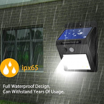 SOLAR SECURITY LED NIGHT LIGHT FOR HOME OUTDOOR/GARDEN WALL (BLACK) (20-LED LIGHTS)