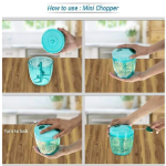 Manual Stainless Steel Compact Extra Sharp Hand Held Vegetable Chopper/Slicer with 5 Blades (750 ml)